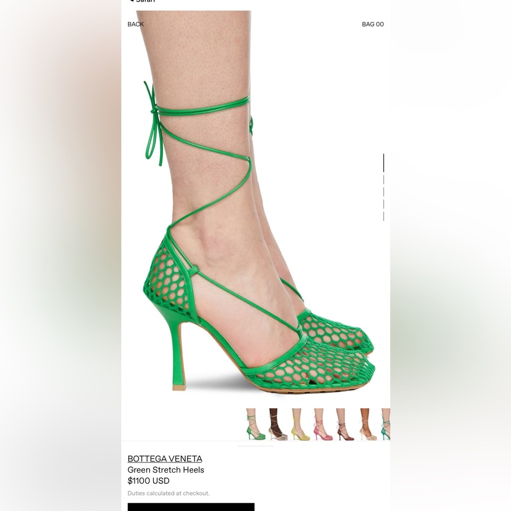 Bottega Veneta Green Stretch Heels